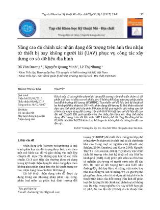 Nâng cao độ chính xác nhận dạng đối tượng trên ảnh thu nhận từ thiết bị bay không người lái (UAV) phục vụ công tác xây dựng cơ sở dữ liệu địa hình