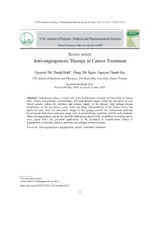 Anti-angiogenesis therapy in cancer treatment