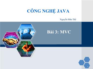 Bài giảng Công nghệ Java - Bài 3: MVC - Nguyễn Hữu Thể