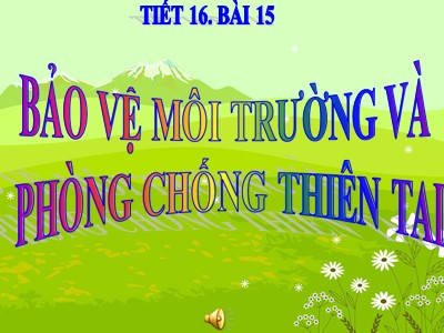 Bài giảng Địa lý Việt Nam - Bài 15: Bảo vệ môi trường và phòng chống thiên tai