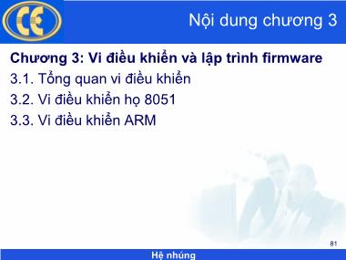 Bài giảng Hệ nhúng - Chương 3: Vi điều khiển và lập trình firmware - Phạm Văn Thuận