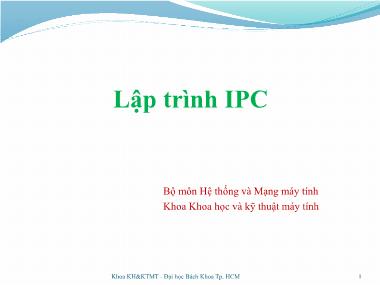 Bài giảng Lập trình IPC (Mới)