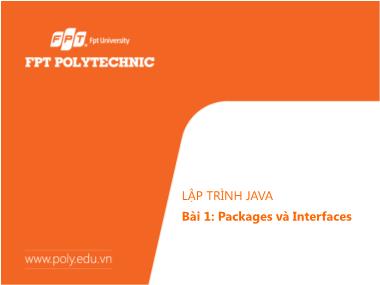 Bài giảng Lập trình Java - Bài 1: Packages và Interfaces