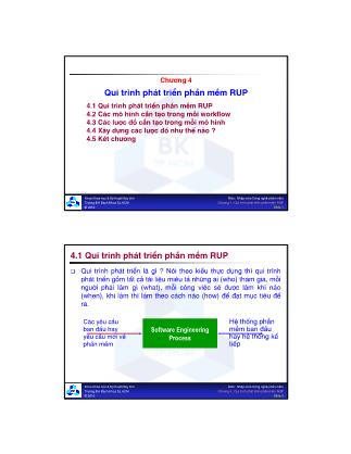 Bài giảng Nhập môn Công nghệ phần mềm - Chương 4: Qui trình phát triển phần mềm RUP - Nguyễn Văn Hiệp