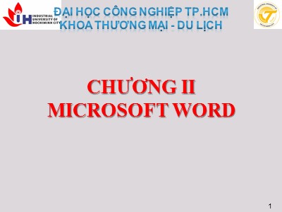 Bài giảng Tin học ứng dụng - Chương 2: Microsoft Word - Lê Hữu Hùng