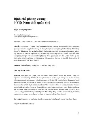 Định chế phong vương ở Việt Nam thời quân chủ