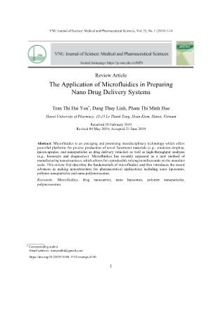 The application of microfluidics in preparing nano drug delivery systems